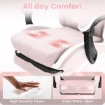 N-GEN GAMING Video Gaming Chair Office Computer Desk Use Ergonomic Reclining Backrest Adjustable Armrests Lumbar Support Footrest High Density Foam Breathable Fabric Heavy Duty Base (Pink)