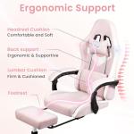 N-GEN GAMING Video Gaming Chair Office Computer Desk Use Ergonomic Reclining Backrest Adjustable Armrests Lumbar Support Footrest High Density Foam Breathable Fabric Heavy Duty Base (Pink)