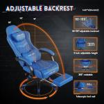 Gaming Chair, 400 lbs Adult Chair, High Back Computer Chair with Footrest and Linked Armrests, Office Video Game Chair with Lumbar Support (Blue)