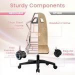 N-GEN GAMING Video Gaming Chair Office Computer Desk Use Ergonomic Reclining Backrest Adjustable Armrests Lumbar Support Footrest High Density Foam Breathable Fabric Heavy Duty Base (Pink)