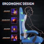 Gaming Chair, 400 lbs Adult Chair, High Back Computer Chair with Footrest and Linked Armrests, Office Video Game Chair with Lumbar Support (Blue)