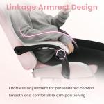 N-GEN GAMING Video Gaming Chair Office Computer Desk Use Ergonomic Reclining Backrest Adjustable Armrests Lumbar Support Footrest High Density Foam Breathable Fabric Heavy Duty Base (Pink)