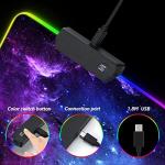 DINKY RGB Gaming Mouse Pad, Large Extended Soft Led Mouse Pad with 14 Lighting Modes, Water Resist Keyboard Pad, Computer Keyboard Mousepads Mat 35.4×15.8 inches-Nebula Universe