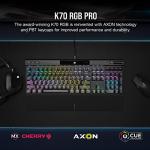 Corsair K70 RGB PRO Wired Mechanical Gaming Keyboard (CHERRY MX RGB Speed Switches: Linear and Rapid, 8,000Hz Hyper-Polling, PBT DOUBLE-SHOT PRO Keycaps, Soft-Touch Palm Rest) QWERTY, NA - Black