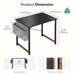 OLIXIS Computer Desk 31 Inch Home Office Desks for Small Spaces, Gaming Writing Study Work Table with Storage Bag for Bedroom, Black