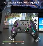 YCCSKY Wireless PC Gaming Controller for Windows (7/8/10/11), Compatible Nintendo Switch and Steam Deck, 9 Color LED Light Gamepad with Turbo Function, Adjustable Vibration & Headphone Jack（2.4G）