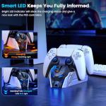Upgraded for PS5 Controller Charger with Fast Charging AC Adapter, Dual Controller Charging Station Stand for PlayStation 5, Docking Station Replacement for PS5 Accessories Kits