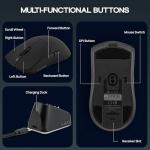 MechLands AJAZZ AJ139P V3 MC Wireless Mouse with Charging Base, 3 Modes Gaming Mouse with 800mAh Battery, Adjustable 24,000 DPI, PAW3311 Sensor, 1000 Polling Rate, 69g Lightweight, Win/Mac (Black)