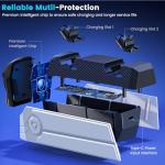 Upgraded for PS5 Controller Charger with Fast Charging AC Adapter, Dual Controller Charging Station Stand for PlayStation 5, Docking Station Replacement for PS5 Accessories Kits