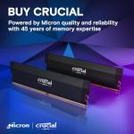 Crucial Pro 32GB DDR5 RAM Kit (2x16GB),CL36 6000MHz, Overclocking Desktop Gaming Memory, Intel XMP 3.0 & AMD Expo Compatible, Black - CP2K16G60C36U5B