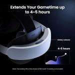KIWI design Audio Head Strap with Battery for Meta/Oculus Quest 3/3S, K4 Duo DualFast Charging Headset, VR Accessories with Balanced Design for Enhanced Sound Effects & Playtime
