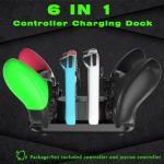 Switch Controller Charger for Nintendo Switch, Charging Dock with JoyCon/Pro / PS5 Controller, Charger Station with LED Indicator and Charger Cable for JoyCons, 6 in 1 Nintendo Charging Dock