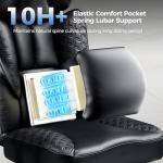 COMHOMA Big and Tall Office Chair 400LBS Heavy Duty Gaming Chair with Deluxe Embossing Leather High Back Wider Ergonomic Computer Chair with Foot Rest 150°Reclining Pocket Spring Lumbar Support