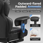 COMHOMA Big and Tall Office Chair 400LBS Heavy Duty Gaming Chair with Deluxe Embossing Leather High Back Wider Ergonomic Computer Chair with Foot Rest 150°Reclining Pocket Spring Lumbar Support