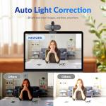 NEWORK 4K Webcam with Sony Sensor, PDAF Autofocus, 1080P@60FPS, 2 Noise Reduction Mics, Auto Light Correction, USB Plug&Play, Privacy Cover, 79°FOV, Streaming Camera for PC, Mac, Laptop, Video Calls
