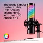 HyperX QuadCast 2 S – USB Microphone, with RGB Lighting, Streaming and Podcasting, with On-Board Controls, LED Lighting, Removable Shock Mount, PC, Mac, USB-C - Black