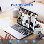 NEWORK 4K Webcam with Sony Sensor, PDAF Autofocus, 1080P@60FPS, 2 Noise Reduction Mics, Auto Light Correction, USB Plug&Play, Privacy Cover, 79°FOV, Streaming Camera for PC, Mac, Laptop, Video Calls