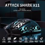 MAGIC-REFINER Attack Shark X11 59g Superlight Wireless Gaming Mouse with Grip Tape, RGB Charging Dock，BT/2.4G Wireless/Wired Pc Mouse, 22000 DPI,5 Programmable Buttons for Pc/Mac(Black)
