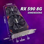 OKAMUS RX 590 8GB 2304SP Gaming Graphics Card GDDR5, 256bit PCIe 3.0 x16,8-Pin Input DirectX 12 GPU for Gaming PC, DPx2+HDMI Output, 1080P Display, Dual Fan Cooling with Low Noise and Quiet Work