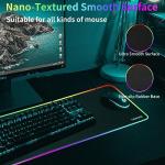 TIDALSOIL RGB Gaming Mouse Pad, 31.5 x 11.8 Inch Oversized Mouse Mat with 12 Light Modes, Non-Slip Rubber Base, Large Keyboard Pad for PC Gaming, Office, Black