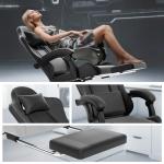 Athena Collection Gaming Chair, Ergonomic Gaming Chair with Footrest & Headrest Lumbar Support, Height Adjustable Swivel Computer Chair Office Chair Adults(Carbon Fiber Black)