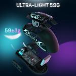 MAGIC-REFINER Attack Shark X11 59g Superlight Wireless Gaming Mouse with Grip Tape, RGB Charging Dock，BT/2.4G Wireless/Wired Pc Mouse, 22000 DPI,5 Programmable Buttons for Pc/Mac(Black)