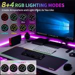 TIDALSOIL RGB Gaming Mouse Pad, 31.5 x 11.8 Inch Oversized Mouse Mat with 12 Light Modes, Non-Slip Rubber Base, Large Keyboard Pad for PC Gaming, Office, Black