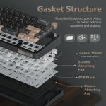 RK ROYAL KLUDGE R65 Wired Gaming Keyboard with Volume Knob, 60% Percent RGB Backlit Mechanical Keyboard Gasket Mount with PBT Keycaps, MDA Profile, QMK/VIA, 66 Keys Hot Swappable Cream Switch, Black