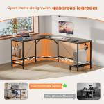 Mericonia 66 inch Large Corner Gaming Desk, Simple L Shaped Desk with CPU Stand & Hooks, Computer Desk for Home, Bedroom & Office Workspace, Black