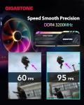 【RGB DDR4 RAM】GIGASTONE Game TURBO 32GB Kit (2x16GB)DDR4 3200MHz PC4-25600 CL16-18-18-40 Intel XMP 2.0 AMD Ryzen 1.35V UDIMM 288 Pin Unbuffered Non ECC High Performance Gaming Desktop Memory - Black