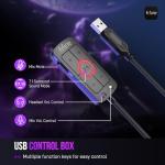 FIFINE Wired Gaming Headset, USB Headphone with 7.1 Surround Sound, Detachable Microphone, Control Box, 3.5mm Headphones Jack, Over-Ear Headset for PC/PS5/Xbox/Switch, Black-AmpliGame H9