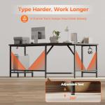 Mericonia 66 inch Large Corner Gaming Desk, Simple L Shaped Desk with CPU Stand & Hooks, Computer Desk for Home, Bedroom & Office Workspace, Black