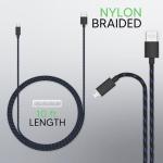 Talkworks Controller Charger Cord for Xbox One - 2 Pack 10 ft Nylon Braided Micro USB Charging Cable - Also Android Compatible with Samsung Galaxy, PS4