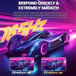 CRUA 32" Curved Gaming Monitor, 2K QHD 2560x1440P, 144Hz/165Hz Computer Monitors, 120% sRGB, FreeSync, Low Blue Light, 1800R VA Screen, HDMI 1.4/DP 1.2, Wall Mountable - Black