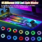 ToLuLu Wireless Charging RGB Gaming Mouse Pad, 15W LED Mouse Mat with 30W Charger, 14 Light Modes Large Mousepad with Wrist Support, Non-Slip Rubber Base Desk Mat Computer Keyboard Pad, Galaxy Nebula