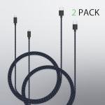 Talkworks Controller Charger Cord for Xbox One - 2 Pack 10 ft Nylon Braided Micro USB Charging Cable - Also Android Compatible with Samsung Galaxy, PS4