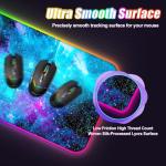 ToLuLu Wireless Charging RGB Gaming Mouse Pad, 15W LED Mouse Mat with 30W Charger, 14 Light Modes Large Mousepad with Wrist Support, Non-Slip Rubber Base Desk Mat Computer Keyboard Pad, Galaxy Nebula