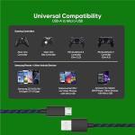 Talkworks Controller Charger Cord for Xbox One - 2 Pack 10 ft Nylon Braided Micro USB Charging Cable - Also Android Compatible with Samsung Galaxy, PS4