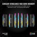 CORSAIR Vengeance RGB DDR5 RAM 16GB (2x8GB) 5200MHz CL40 Intel XMP iCUE Compatible Computer Memory - Black (CMH16GX5M2B5200C40)
