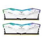 TEAMGROUP T-Force Delta RGB DDR5 Ram 64GB (2x32GB) 6000MHz CL38 Intel XMP 3.0 & AMD Expo Compatible Desktop Memory Module White FF4D564G6000HC38ADC01