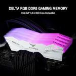 TEAMGROUP T-Force Delta RGB DDR5 Ram 64GB (2x32GB) 6000MHz CL38 Intel XMP 3.0 & AMD Expo Compatible Desktop Memory Module White FF4D564G6000HC38ADC01