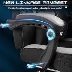 Meilocar Gaming Chair for Adult, Computer Chair with Footrest Video Game Chair Big and Tall Gaming Chair with Massage Lumbar Support, Adjustable Height and 360° Swivel Seat(Grey)