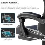 OS MOTOR Gaming Chair with Headrest and Lumbar Support, Ergonomic High Back Office Chair, Racing Style Executive Computer Desk Chair, Leather Adjustable Swivel Task Chair for Home Office (White)