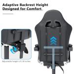 OS MOTOR Gaming Chair with Headrest and Lumbar Support, Ergonomic High Back Office Chair, Racing Style Executive Computer Desk Chair, Leather Adjustable Swivel Task Chair for Home Office (White)