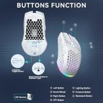 SOLAKAKA SM600 White Wireless Gaming Mouse,Tri-Modes BT5.1/Type-C Wired/2.4G Wireless Mouse with 2 Side Buttons, Programmable Macro Gamer Mouse with RGB Light for Laptop/PC/Mac