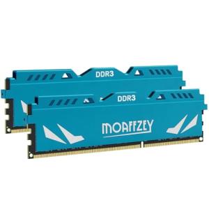 Moaffzey 16GB(2x8GB) DDR3 RAM 1600MHz PC3-12800 CL11 Desktop Computer Memory, 240-Pin 1.5V 2Rx8 Dual Rank Non-ECC Unbuffered PC Computer RAM Stick Upgrade - Blue
