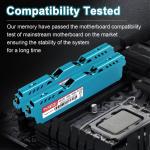 Moaffzey 16GB(2x8GB) DDR3 RAM 1600MHz PC3-12800 CL11 Desktop Computer Memory, 240-Pin 1.5V 2Rx8 Dual Rank Non-ECC Unbuffered PC Computer RAM Stick Upgrade - Blue