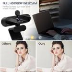MTORED USB HD 1080P Video Webcam and Wide Angle Camera with Built-in Microphone and Rotatable Tripod,for Laptop Computer or Desktop PC,Great for Live Streaming.Calls.Video Conferencing(Black)