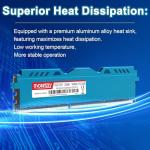 Moaffzey 16GB(2x8GB) DDR3 RAM 1600MHz PC3-12800 CL11 Desktop Computer Memory, 240-Pin 1.5V 2Rx8 Dual Rank Non-ECC Unbuffered PC Computer RAM Stick Upgrade - Blue