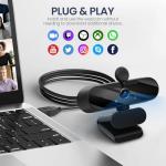 MTORED USB HD 1080P Video Webcam and Wide Angle Camera with Built-in Microphone and Rotatable Tripod,for Laptop Computer or Desktop PC,Great for Live Streaming.Calls.Video Conferencing(Black)